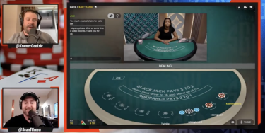 Sean Green and Ryan Kramer play blackjack with a live dealer at WynnBET's Online Casino on Monday, June 13th.