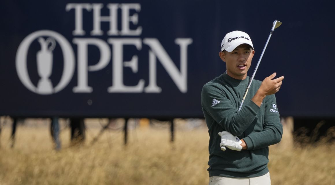 Collin Morikawa approaches the 15th green during a practice round for the 150th Open Championship golf tournament at St. Andrews Old Course. Mandatory Credit: Michael Madrid-USA TODAY Sports.