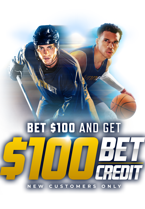 Image of a hockey player and basketball player with offer wording in front
