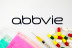 Abbvie biopharmaceutical company logo seen on the brochure with the viral masks