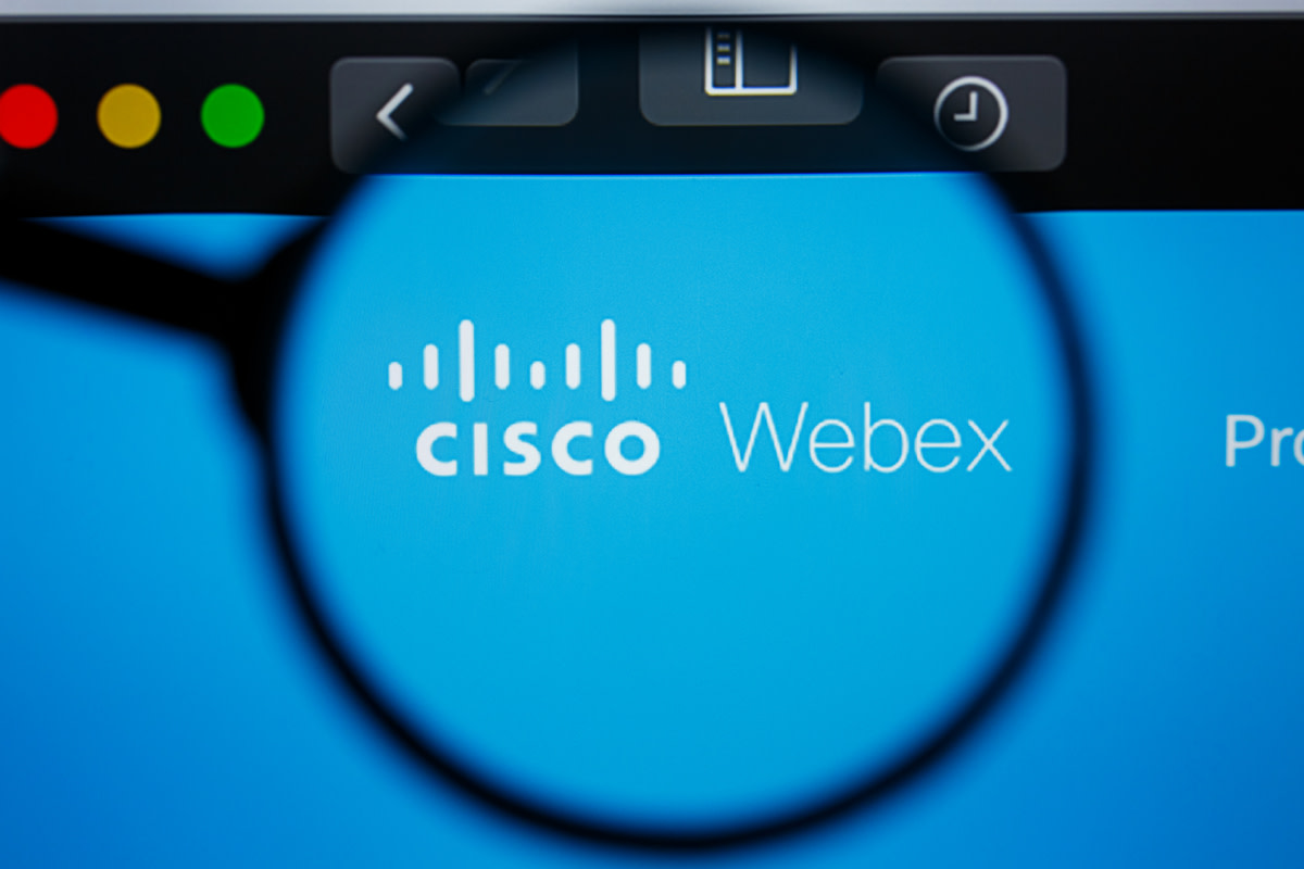 CISCO WEBEX logo visible on display screen