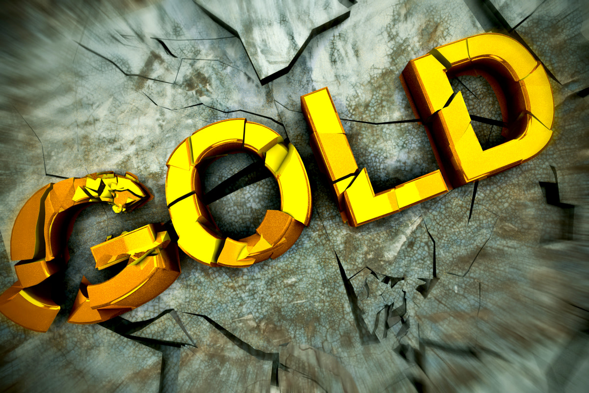 3D Rendering of a gold text