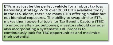 Tax benefit capture using ETFs