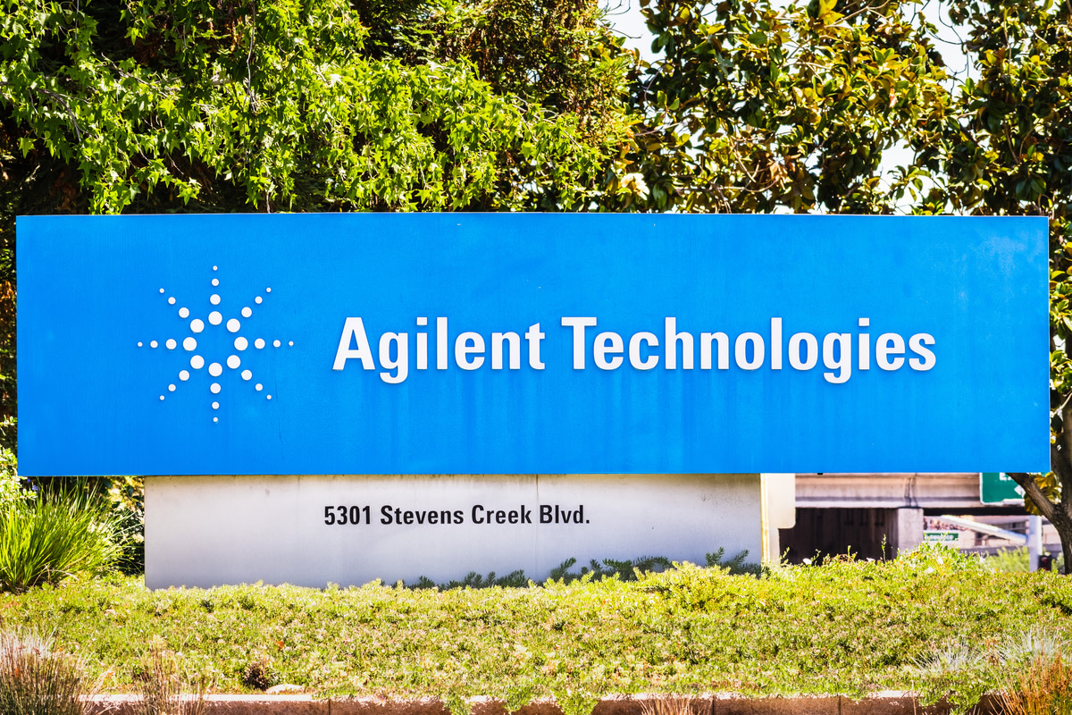 Agilent Technologies sign at their HQ
