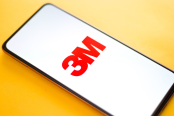3M logo on phone screen stock image