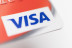 VISA logo on red bank card