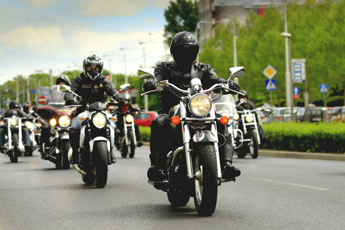 Harley-Davidson motorbikes parade