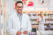 Portrait of cheerful pharmacist