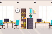 Office workstation furniture interior concept