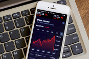 Dow Jones Index seen on a smartphone.