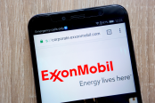 Exxon Mobil website displayed on a modern smartphone