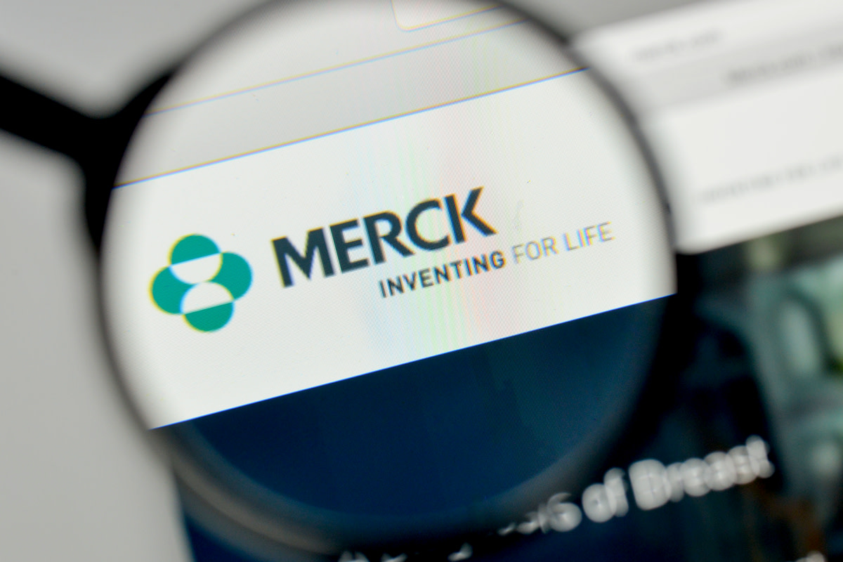 Merck & Co Inc logo on the website homepage