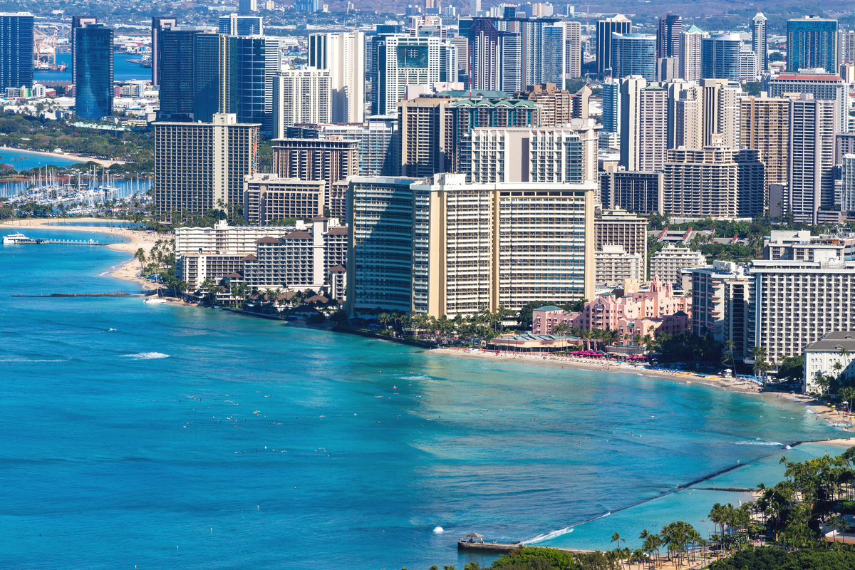 popular tourist attraction and resort in Honolulu, Oahu, Hawaii