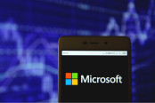 Microsoft Corporation logo is seen on an android mobile