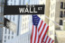 Wall street sign with focus on sign