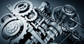 Industrial machine, engine. Close-up macro. 3D illustration