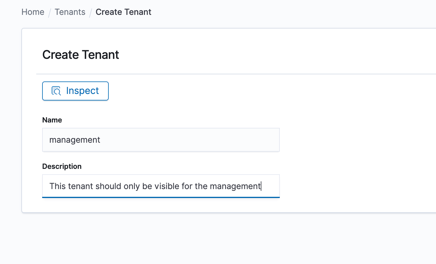 Kibana Create Tenant