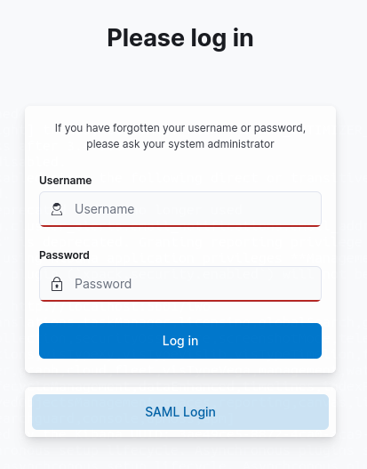 Login screen with multiple authentication modes