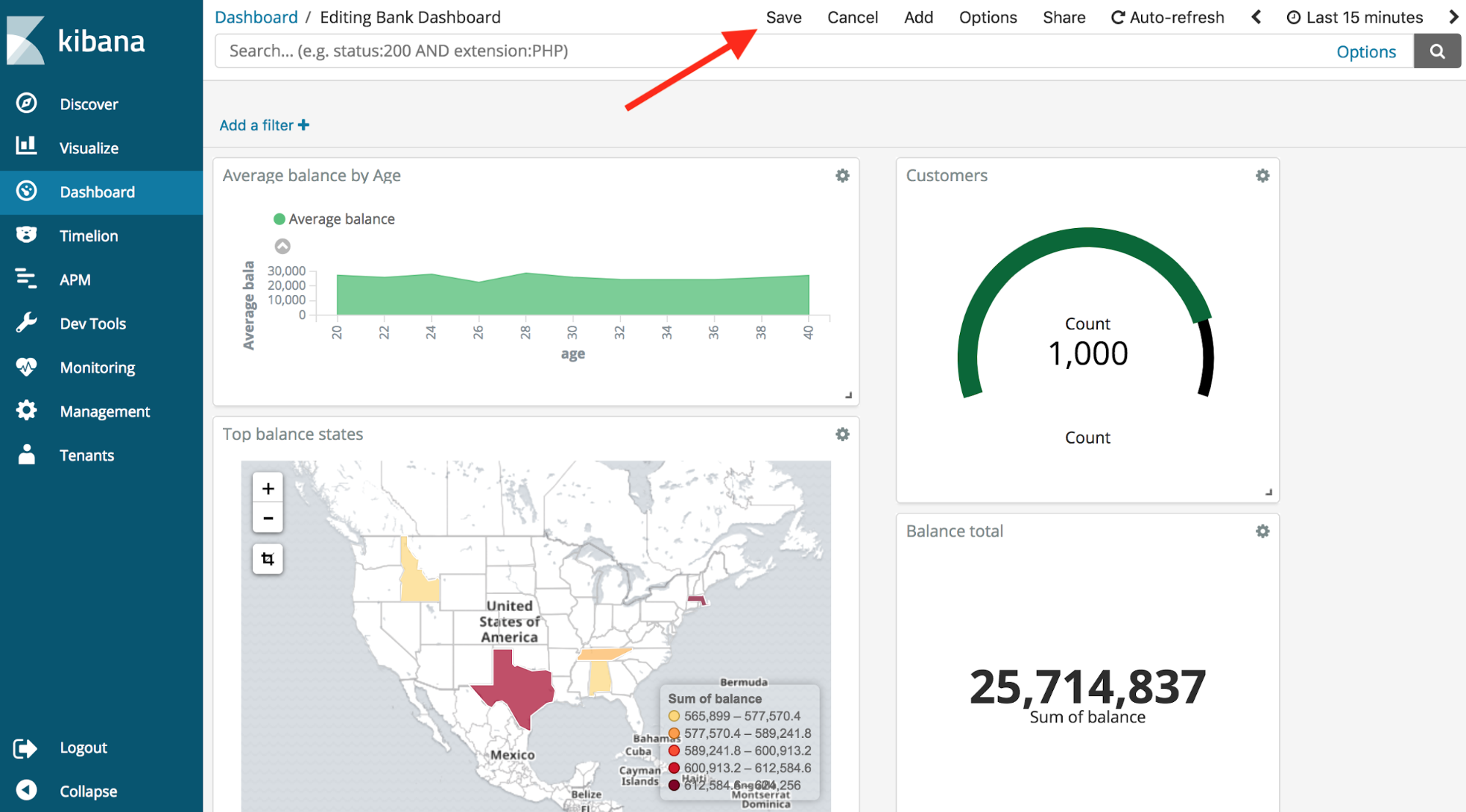 kibana multi tenancy save