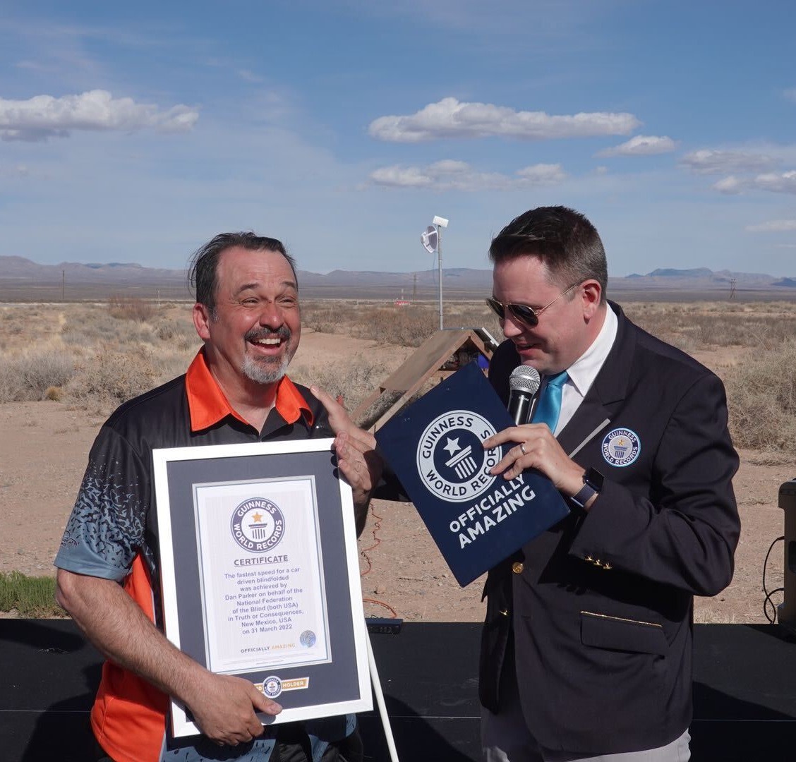 Dan Parker with Guinness book of world records certificate