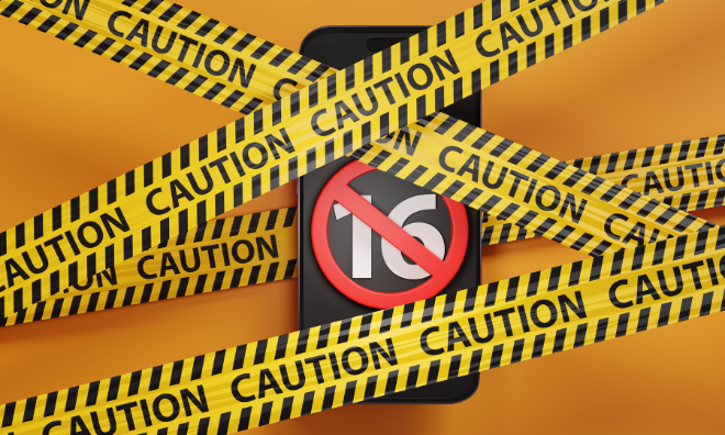 Mobile phone surrounded by caution tape Mobile phone surrounded by caution tape