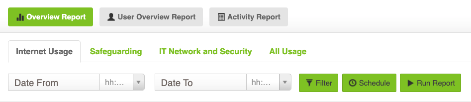 Overview report types in Fastvue Reporter dashboard Overview report types in Fastvue Reporter dashboard
