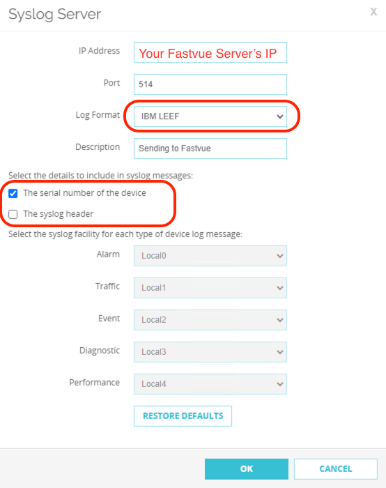 WatchGuard Firebox Syslog Settings WatchGuard Firebox Syslog Settings