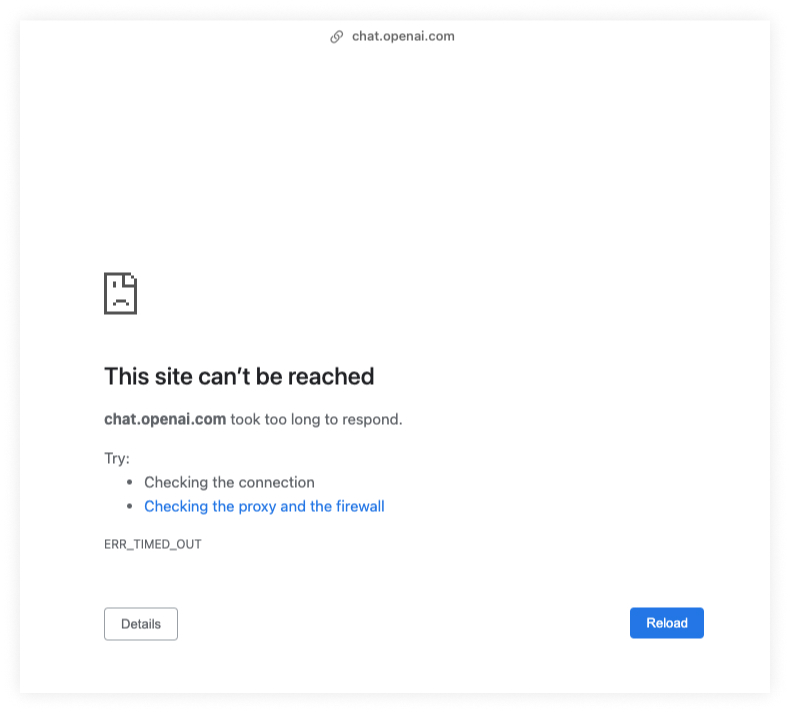 Browser time out error when blocking Chat GPT using Fortinet FortiGate's Application Control