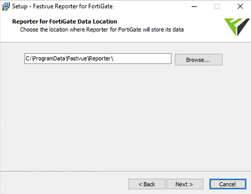 Image detailing the data location for Fastvue Reporter for FortiGate
