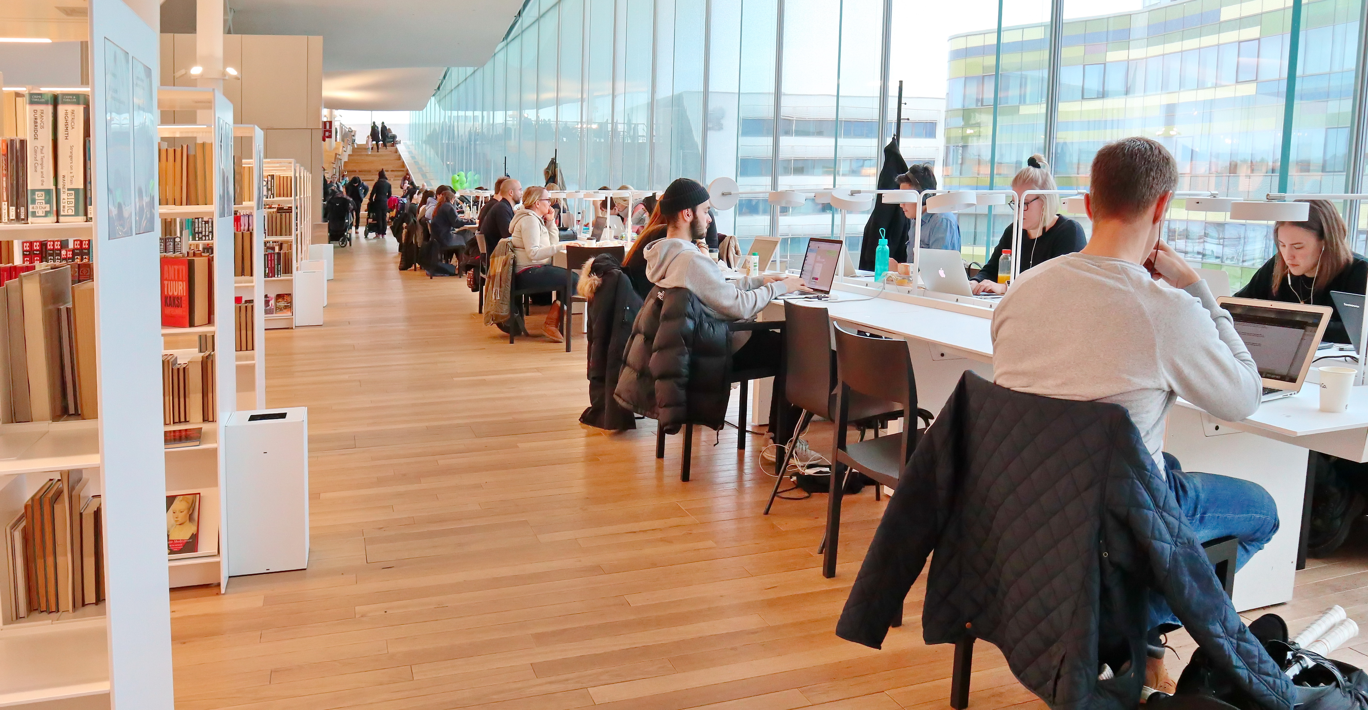 Public library members using computers in UK library