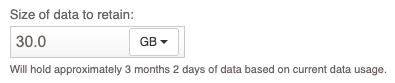 Image of settings for data retention policy (data) in Fastvue Reporter