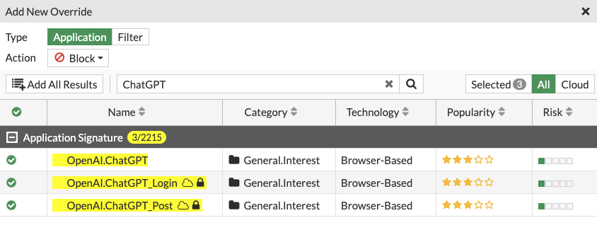 Adding an Application Override to Block Chat GPT in Fortinet FortiGate