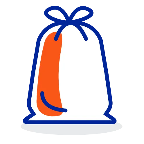 Ícono de bolsa de lavandería atada