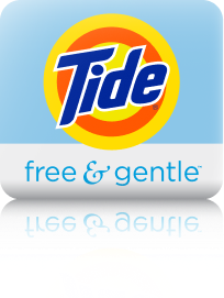 Imagen de detergentes y suavizantes incluidos en la tienda: Tide Free & Gentle.