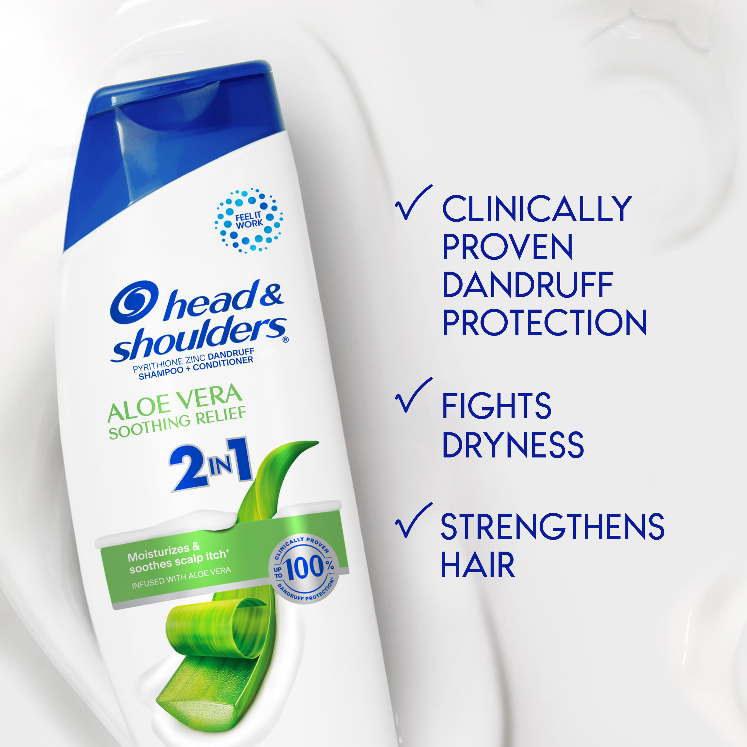 2 IN 1 DANDRUFF SHAMPOO AND CONDITIONER, ANTI-DANDRUFF TREATMENT, ALOE VERA  FOR SOOTHING SCALP RELIEF, PARABEN FREE