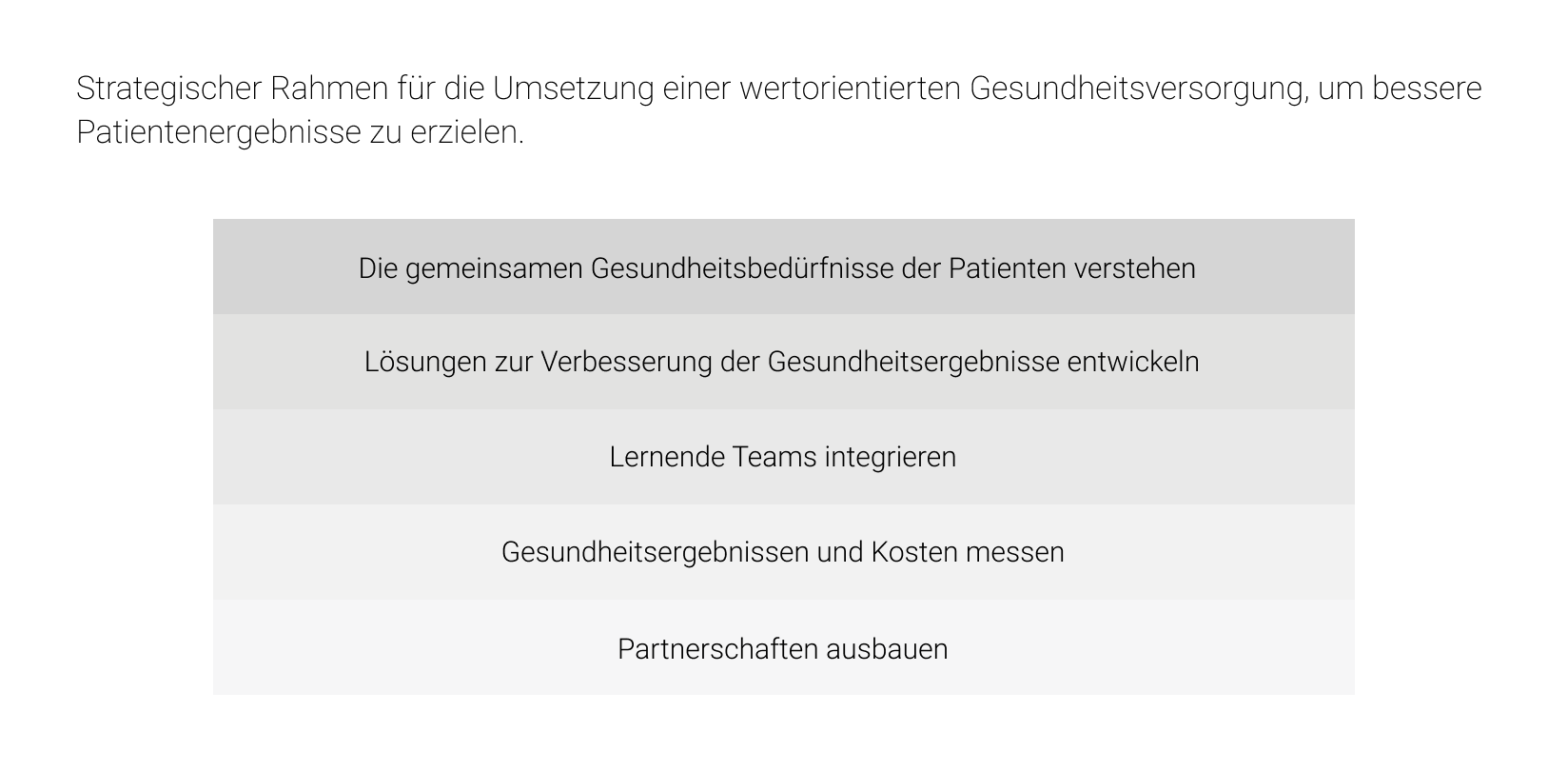 Strategierahmen für die Umsetzung des Gesundheitswesens