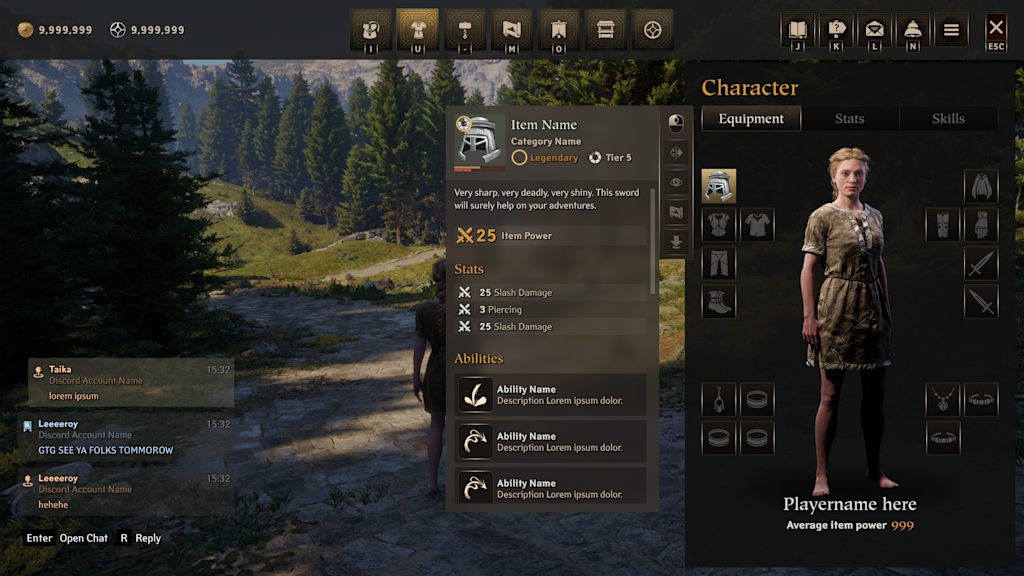 character itemhighlighted