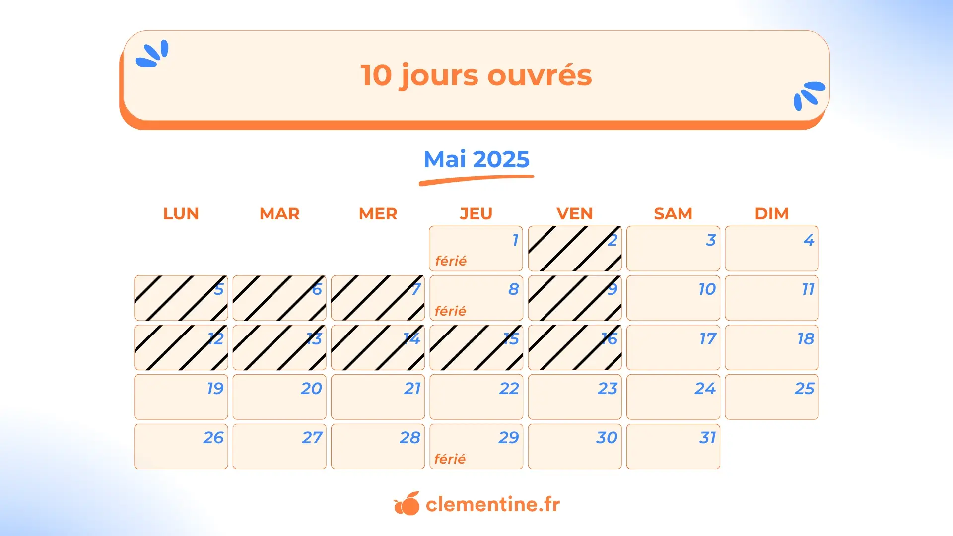 Visuel article calendaire ouvré ouvrable