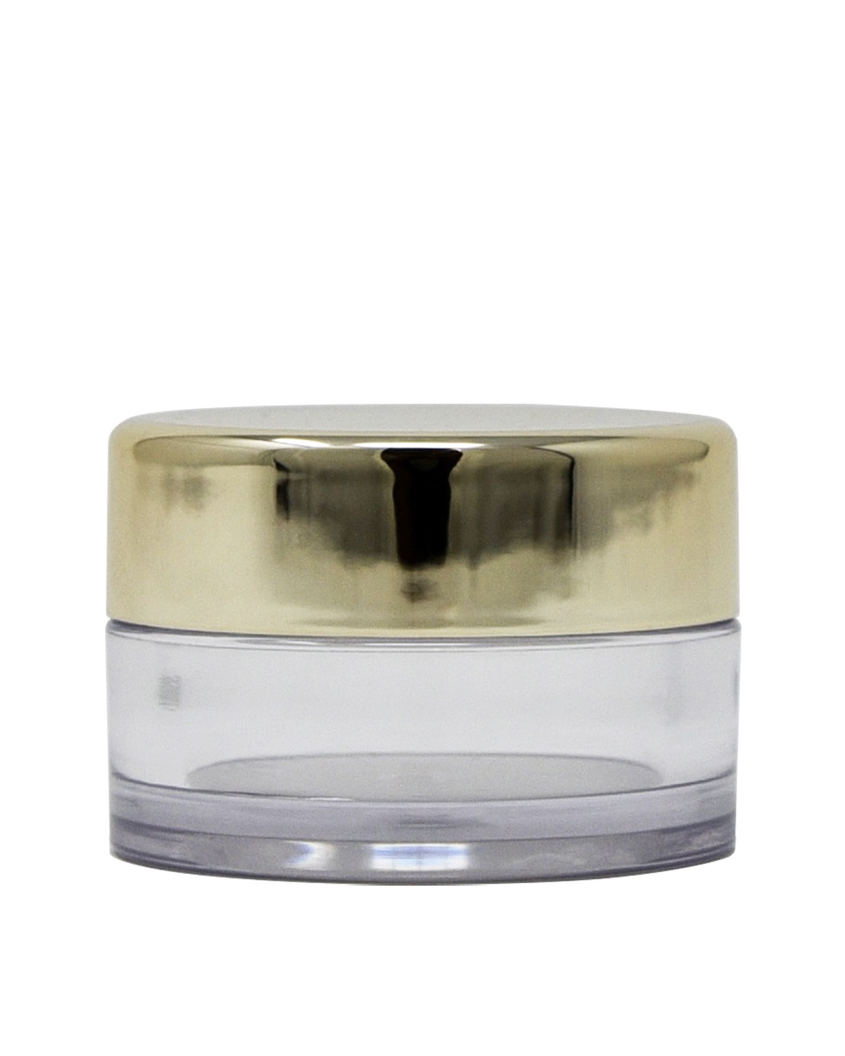 10 ml PET clear thick wall jar with gold lid