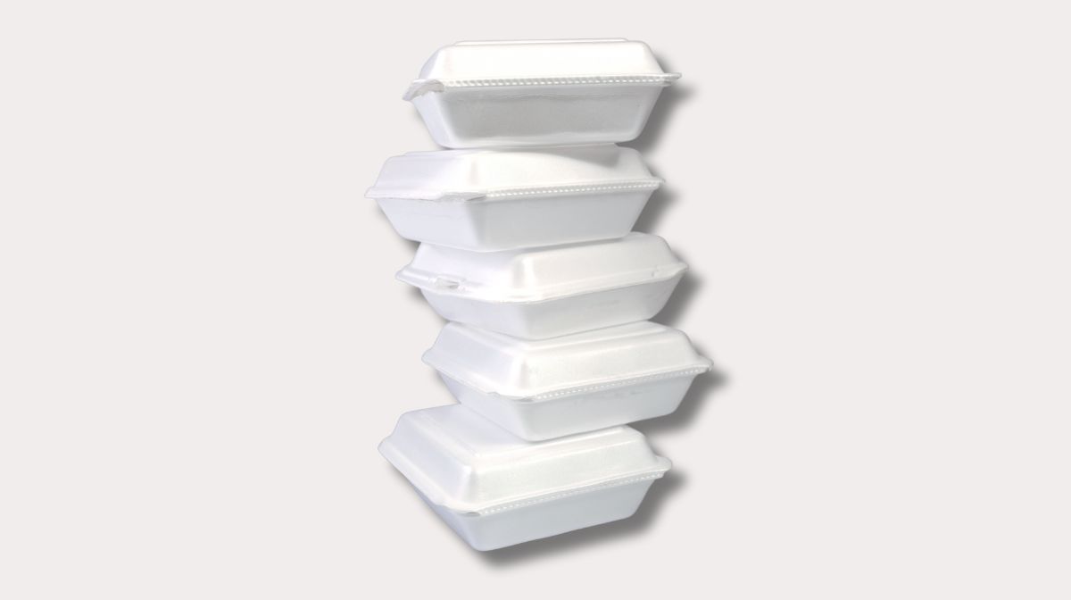 polystyrene foam to-go containers