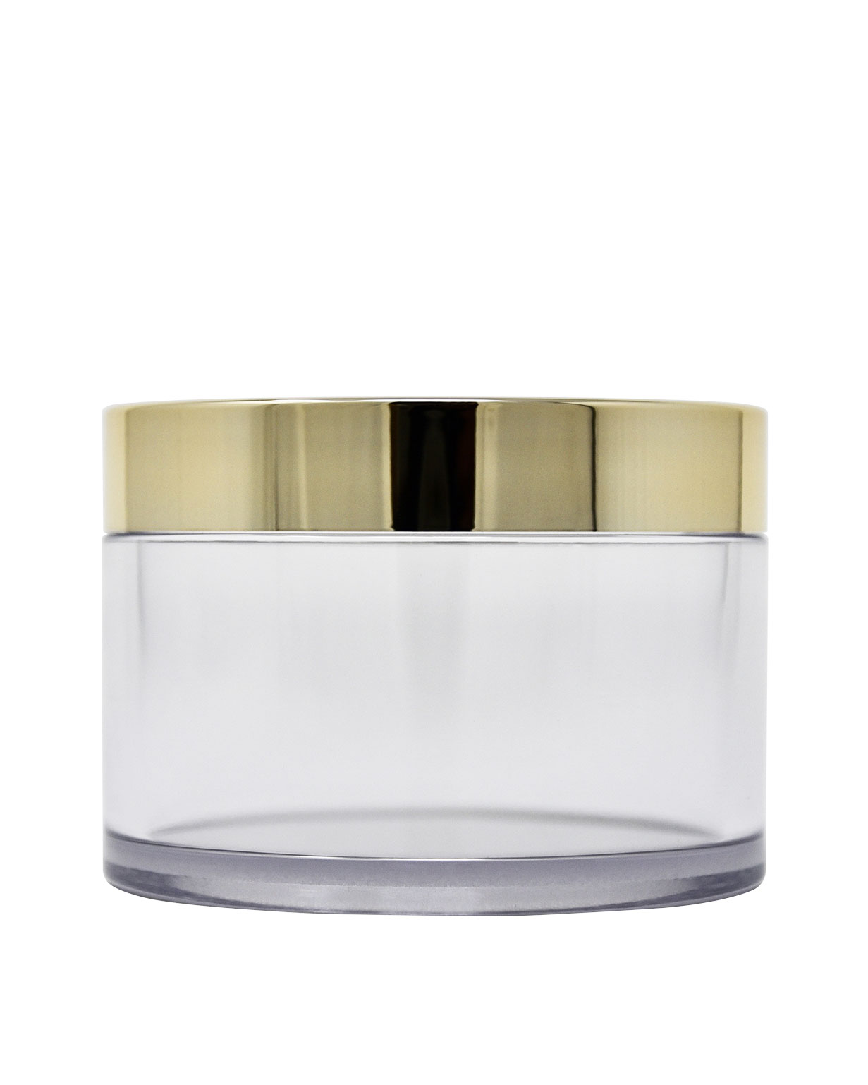 200 ml PET clear thick wall jar with gold lid