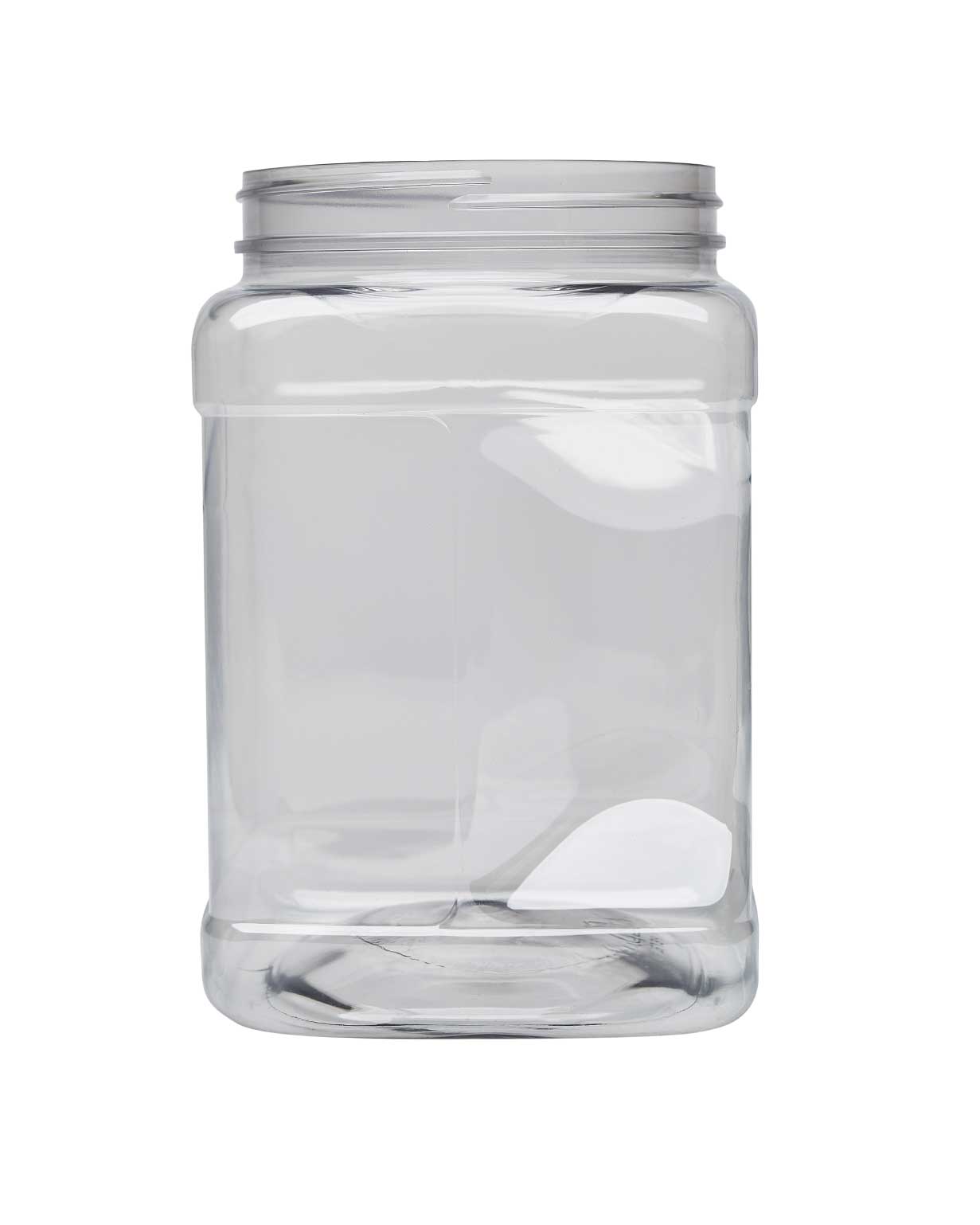 64 oz pet clear square pinch grip jar 110-400