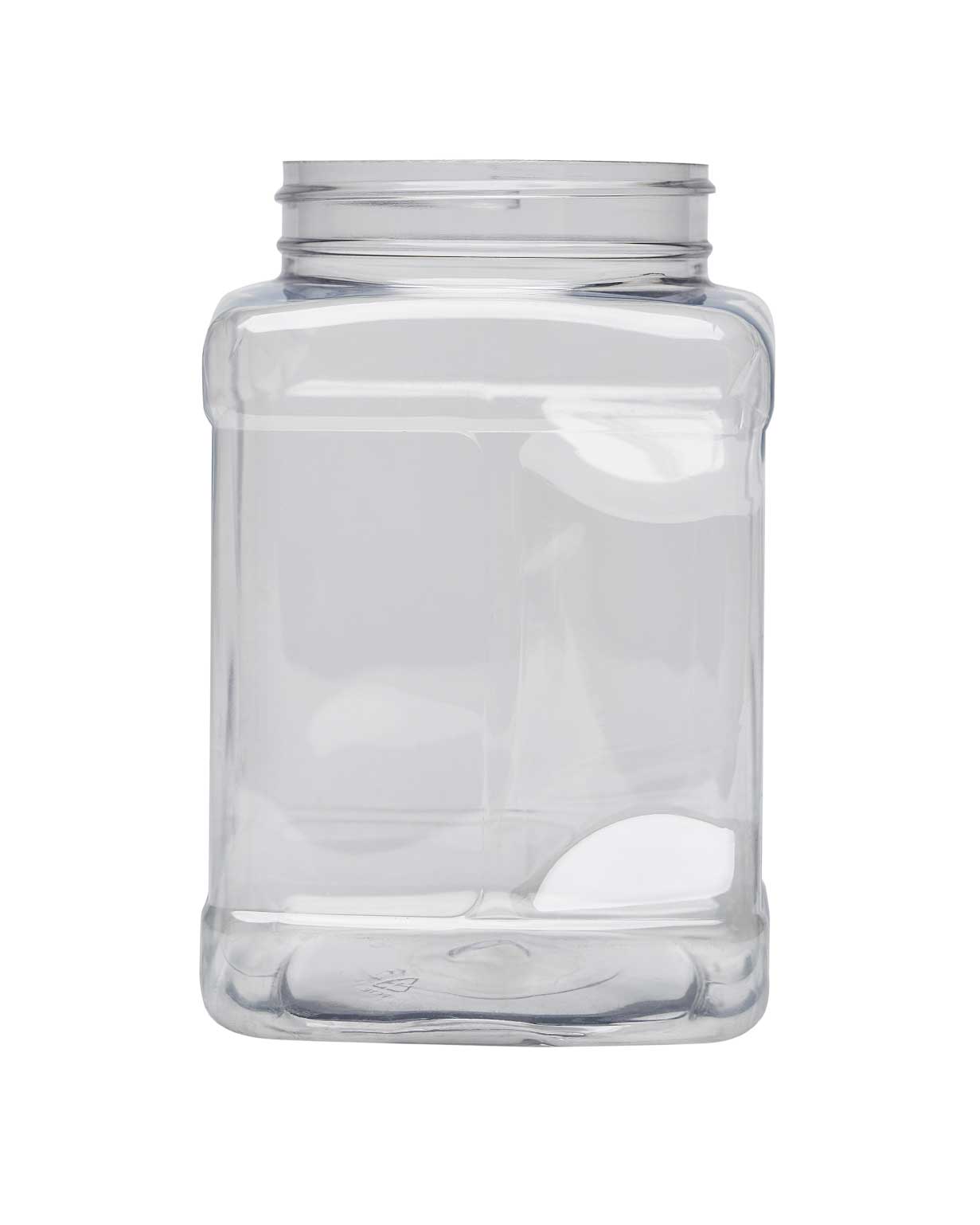 48 oz pet clear square pinch grip jar 89-400