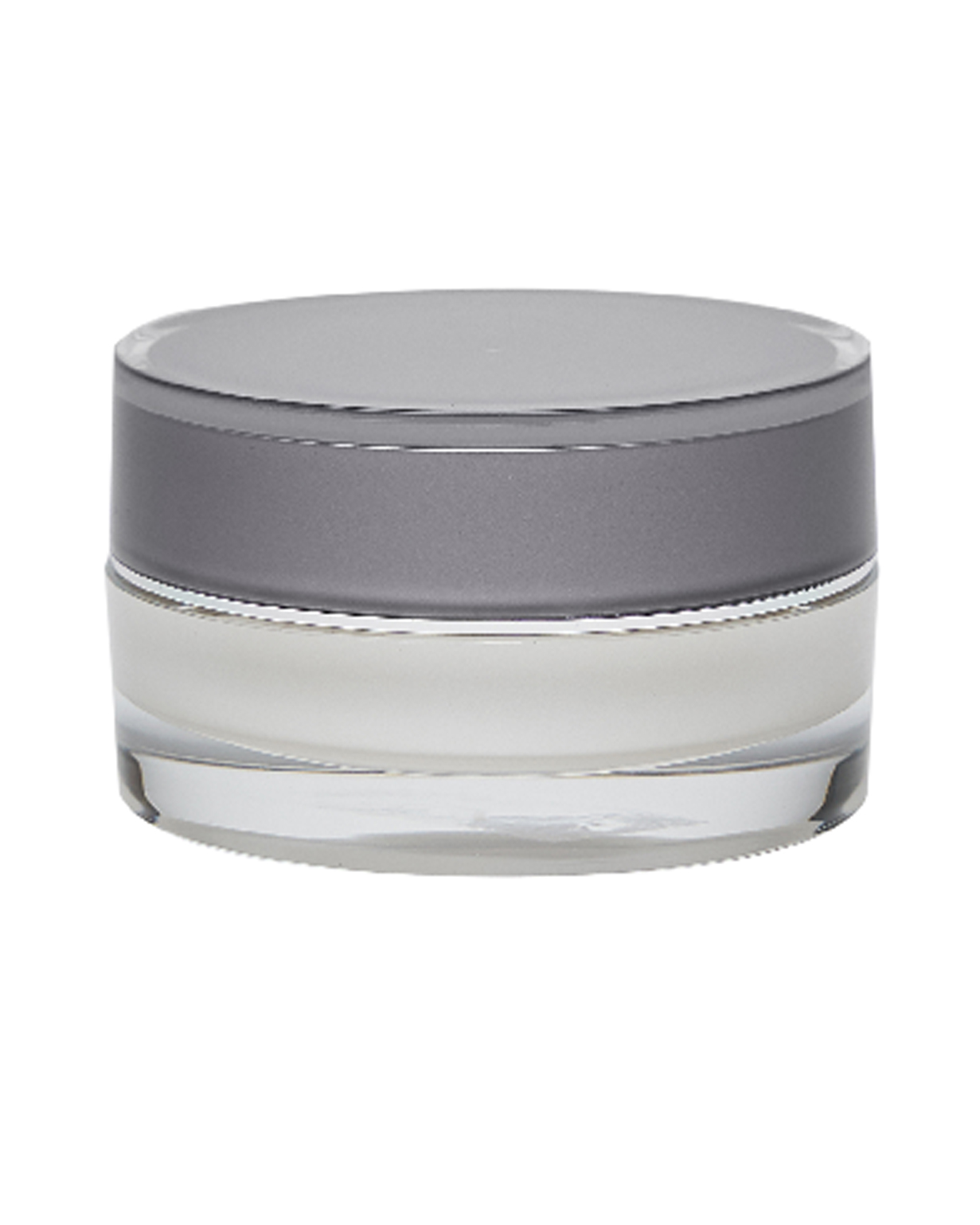 Clear acrylic jar with silver lid