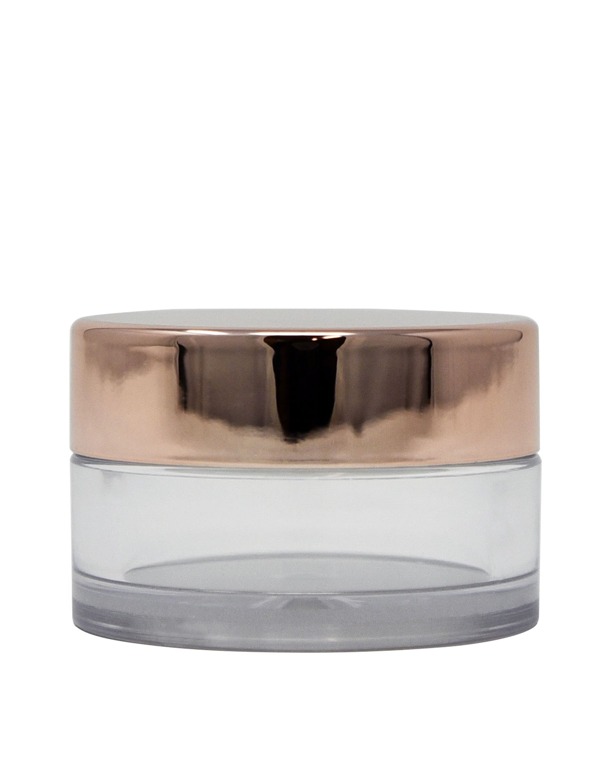 15 ml PET clear thick wall jar with bronze gold lid