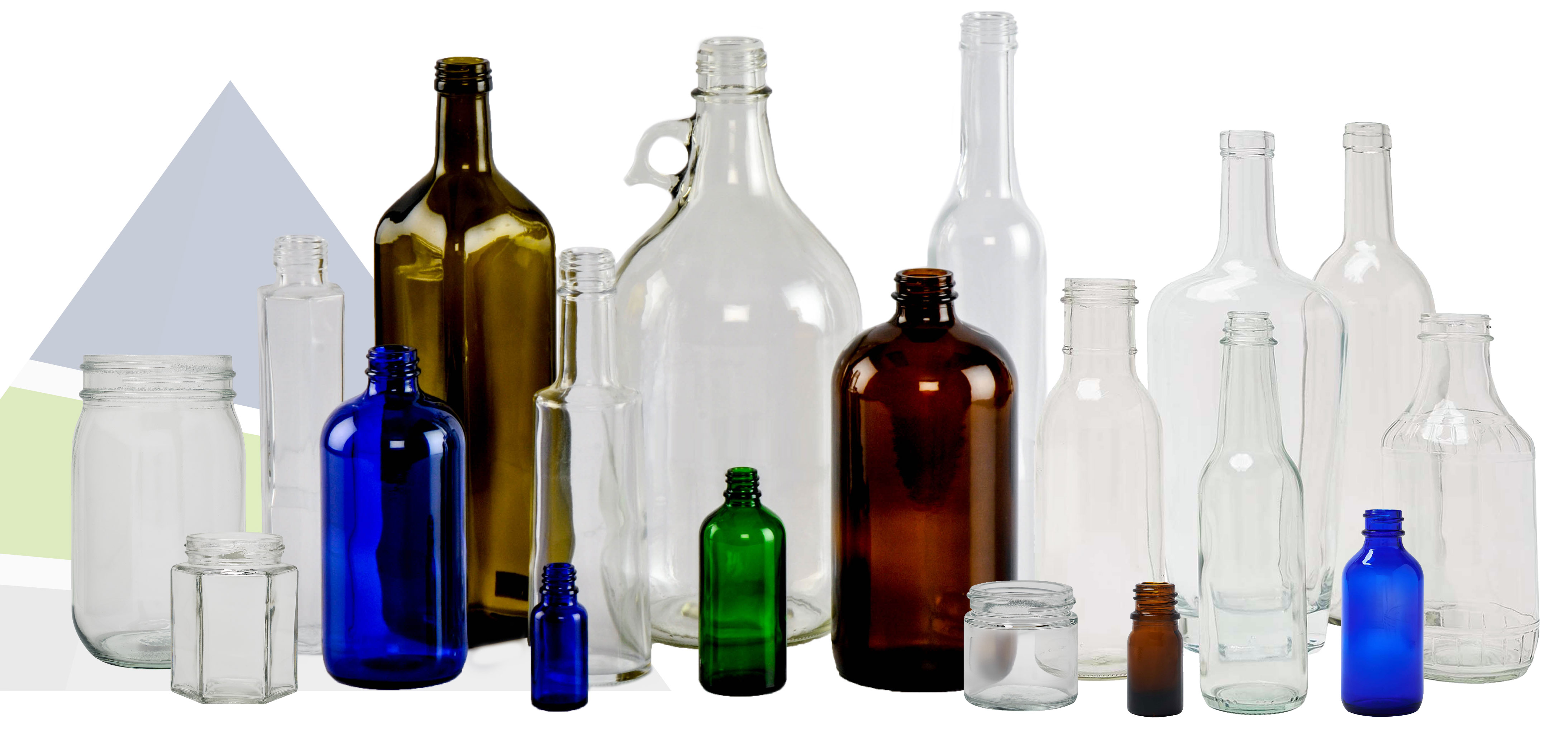 Assortment of Sustainable Glass Bottles and Jars