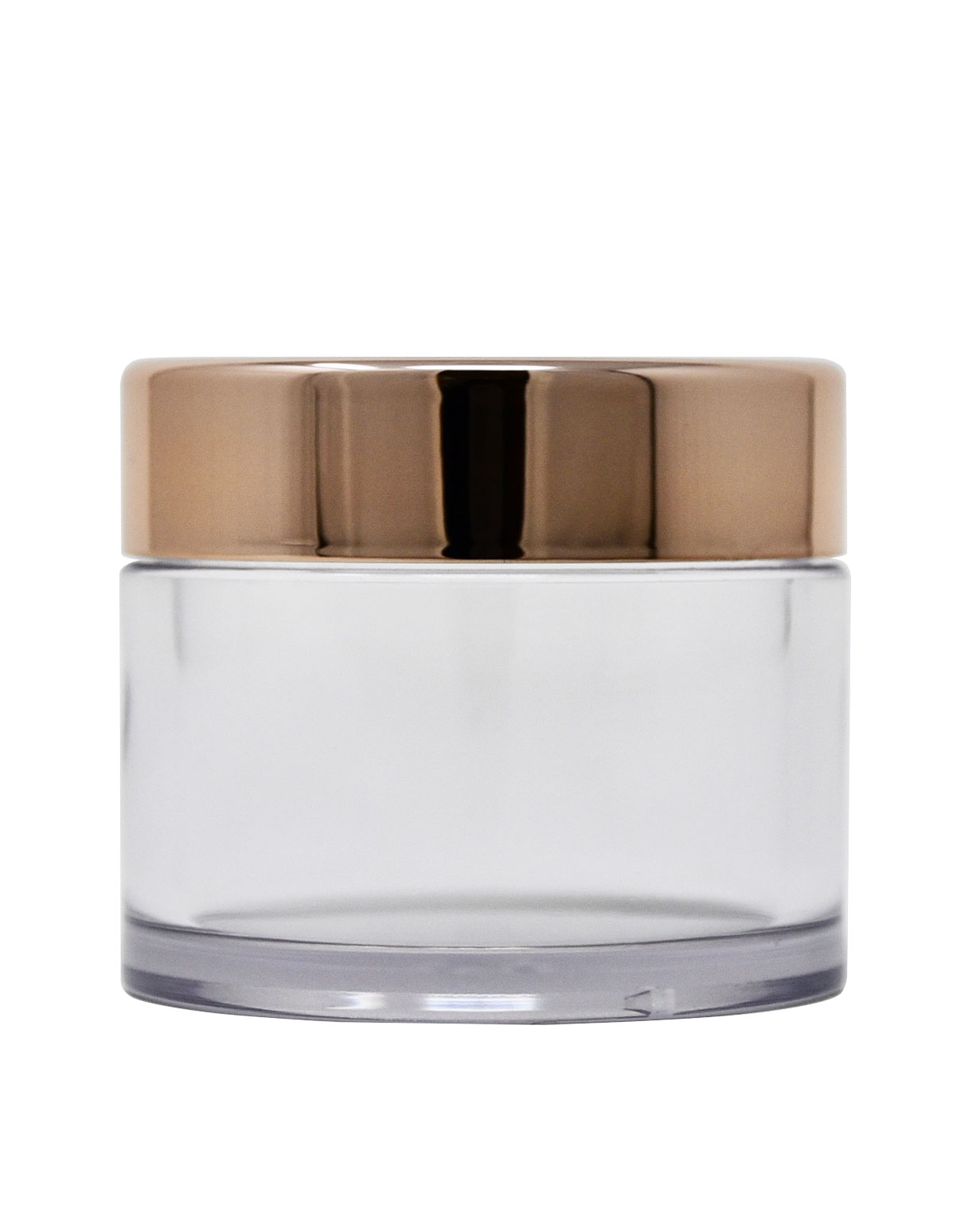 60 ml | 2 oz PET clear thick wall jar with bronze gold lid