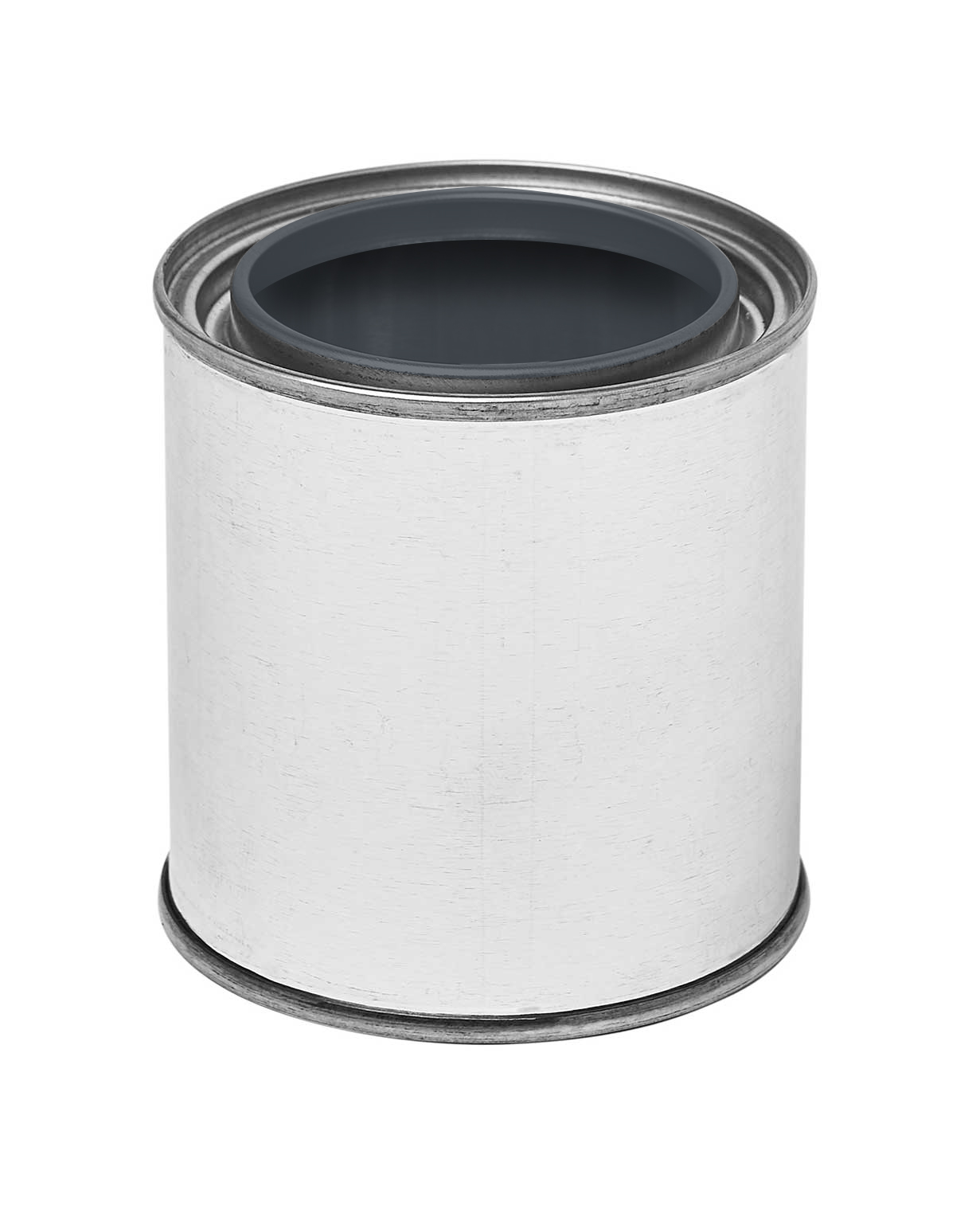 0.5 pt tin silver gray lined round-paint can