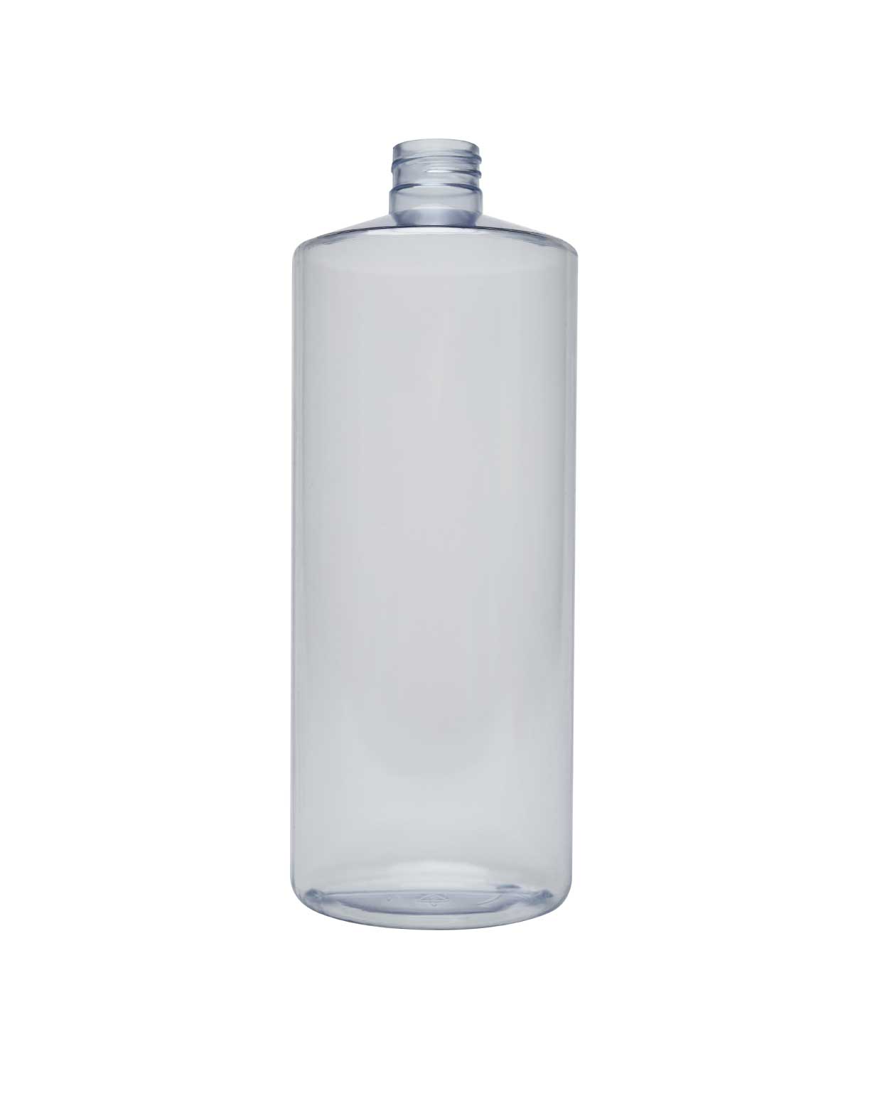 #00882: 32oz 28-410 Clear PVC Cylinder Round Bottle
