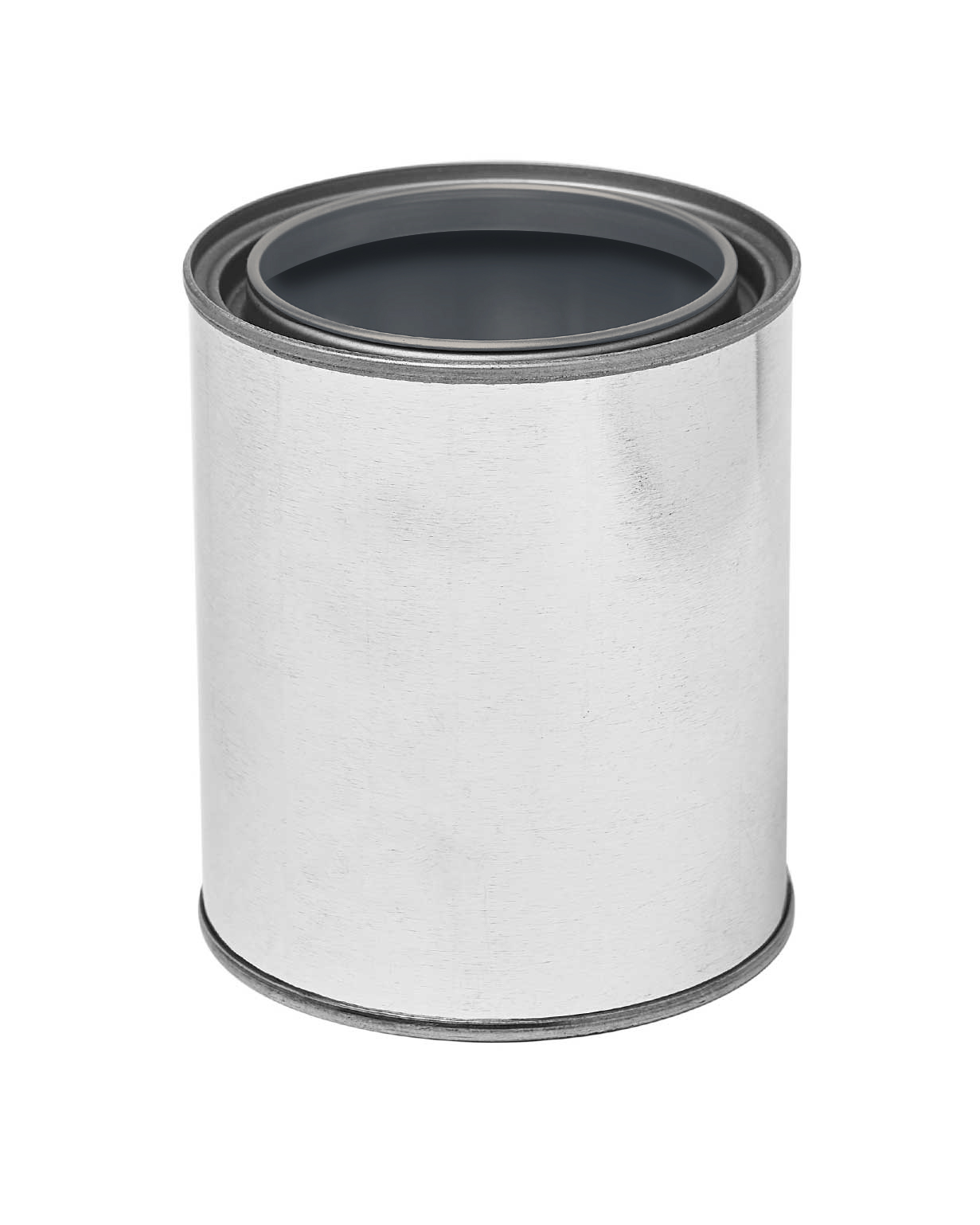1 pt tin silver gray lined round-paint can